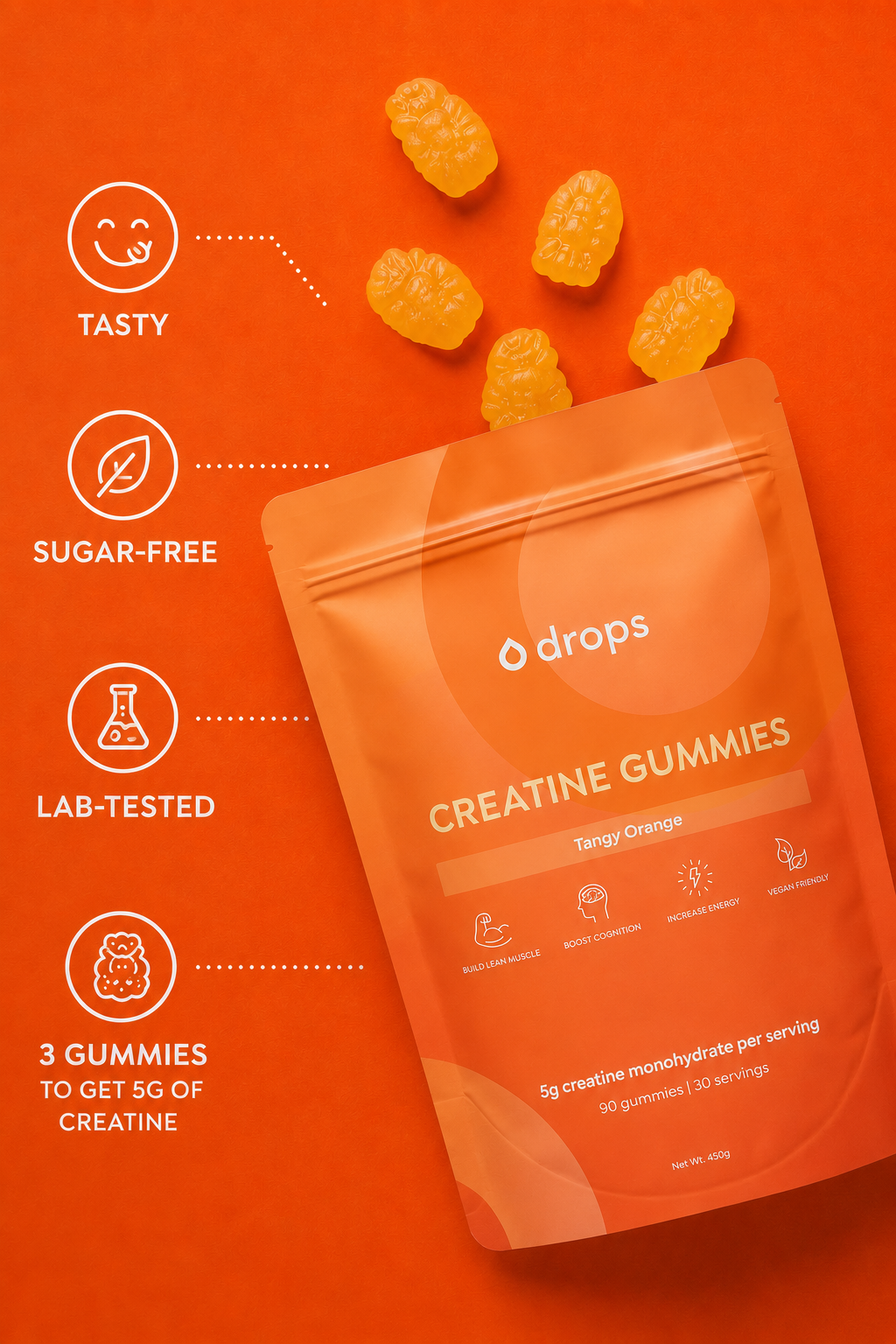 Creatine Gummies — Tangy Orange 🍊